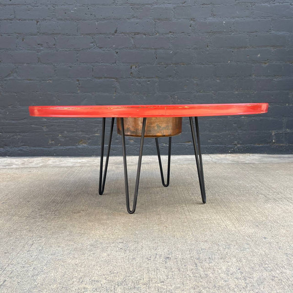 Mid-Century Modern Space Age Coffee Table with Planter & Hair Pin Legs, c.1960’s