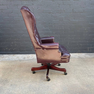 Mid-Century Modern Chesterfield Leather Office Chair, c.1960’s