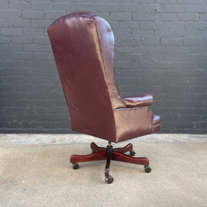 Mid-Century Modern Chesterfield Leather Office Chair, c.1960’s