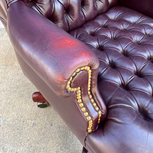 Mid-Century Modern Chesterfield Leather Office Chair, c.1960’s