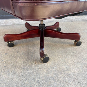 Mid-Century Modern Chesterfield Leather Office Chair, c.1960’s