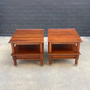 Pair of Mid-Century Modern Walnut Two-Tier Side Tables, c.1960’s