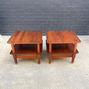 Pair of Mid-Century Modern Walnut Two-Tier Side Tables, c.1960’s