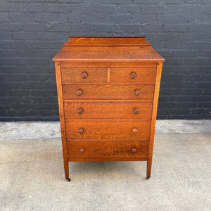 American Antique Mission Oak Highboy Chest of Drawers by Stickley, c.1940’s