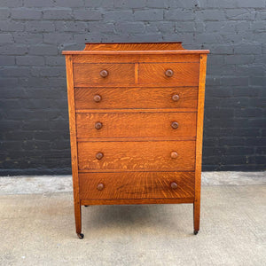 American Antique Mission Oak Highboy Chest of Drawers by Stickley, c.1940’s
