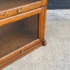 Vintage Barristers Oak & Glass Bookcase Shelf, c.1970’s