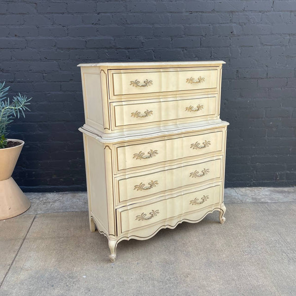 Antique French Provincial Highboy Chest of Drawers Dresser, c.1960’s