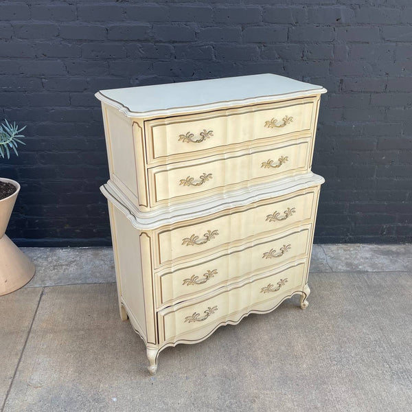 Antique French Provincial Highboy Chest of Drawers Dresser, c.1960’s