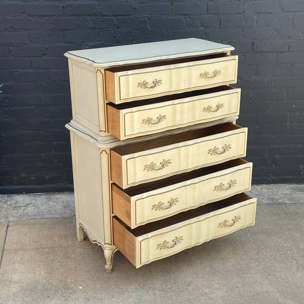 Antique French Provincial Highboy Chest of Drawers Dresser, c.1960’s