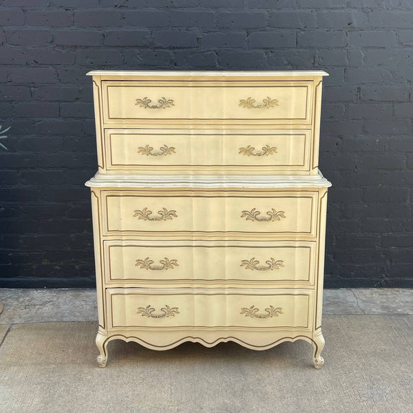 Antique French Provincial Highboy Chest of Drawers Dresser, c.1960’s