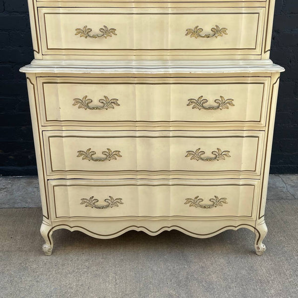 Antique French Provincial Highboy Chest of Drawers Dresser, c.1960’s