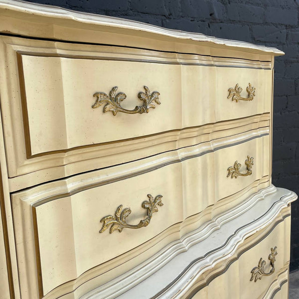 Antique French Provincial Highboy Chest of Drawers Dresser, c.1960’s