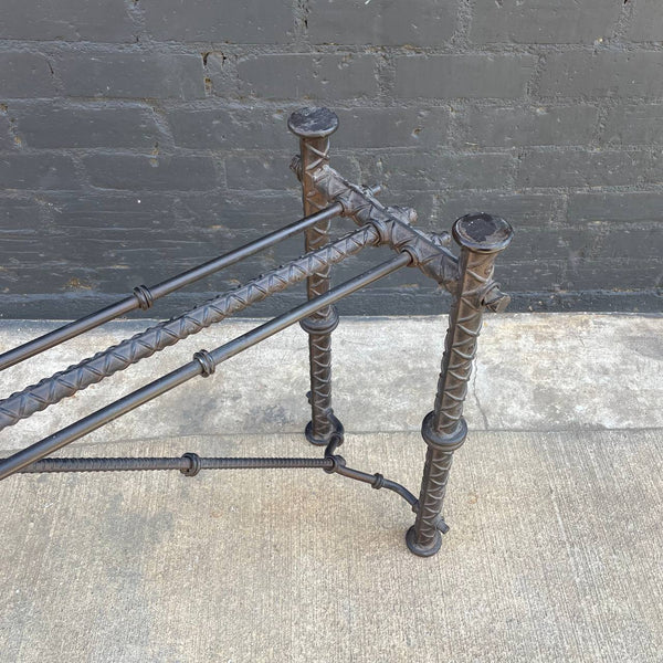 Industrial Modern Solid Iron Console Table - Glass Top Needed, c.1980’s