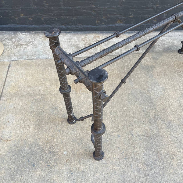 Industrial Modern Solid Iron Console Table - Glass Top Needed, c.1980’s