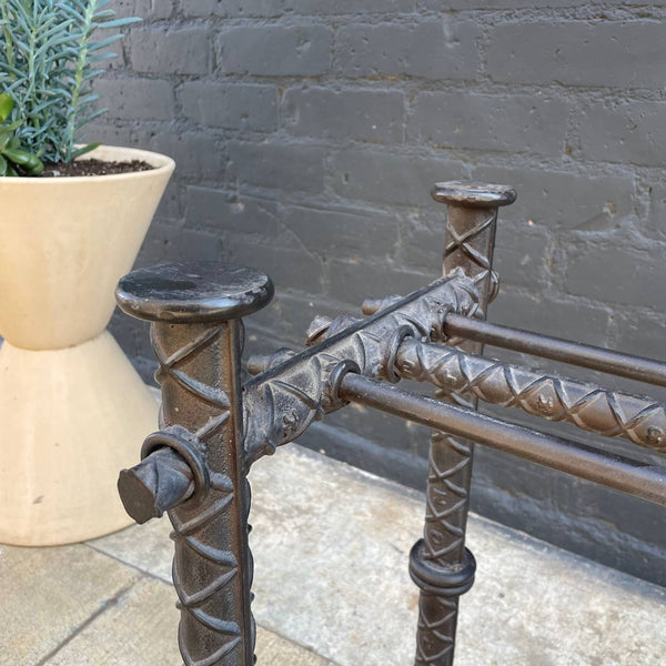 Industrial Modern Solid Iron Console Table - Glass Top Needed, c.1980’s