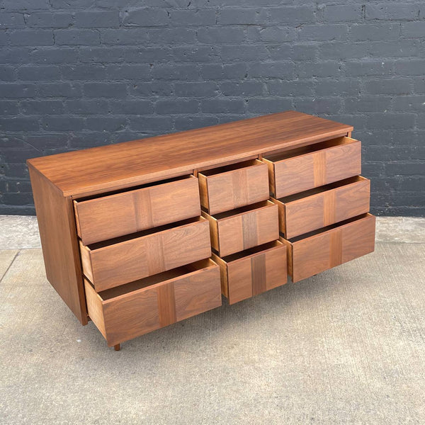 Mid-Century Modern Walnut 9-Drawer Dresser, c.1960’s