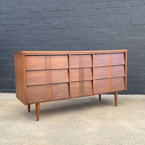 Mid-Century Modern Walnut 9-Drawer Dresser, c.1960’s