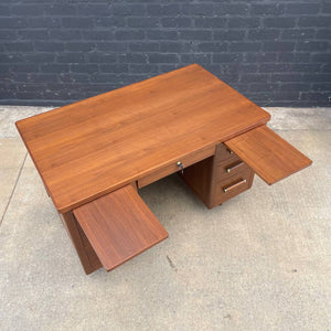 Mid-Century Modern Walnut Desk with Finished Back, c.1960’s