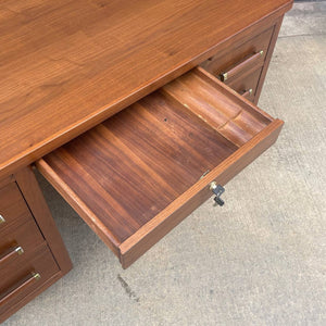Mid-Century Modern Walnut Desk with Finished Back, c.1960’s