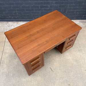 Mid-Century Modern Walnut Desk with Finished Back, c.1960’s