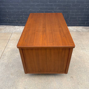 Mid-Century Modern Walnut Desk with Finished Back, c.1960’s