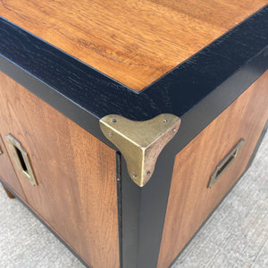 Mid-Century Modern Walnut Night Stands with Brass Accents by Glenn of California, c.1960’s
