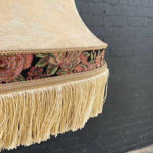 Antique Corinthian Column Brass Floor Lamp with Claw Feet & Original Shade, c.1950’s