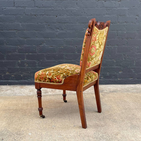 Pair of American Antique Eastlake Style Carved Side Chairs, c.1930’s