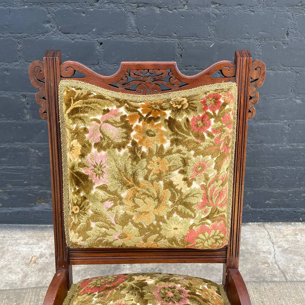 Pair of American Antique Eastlake Style Carved Side Chairs, c.1930’s