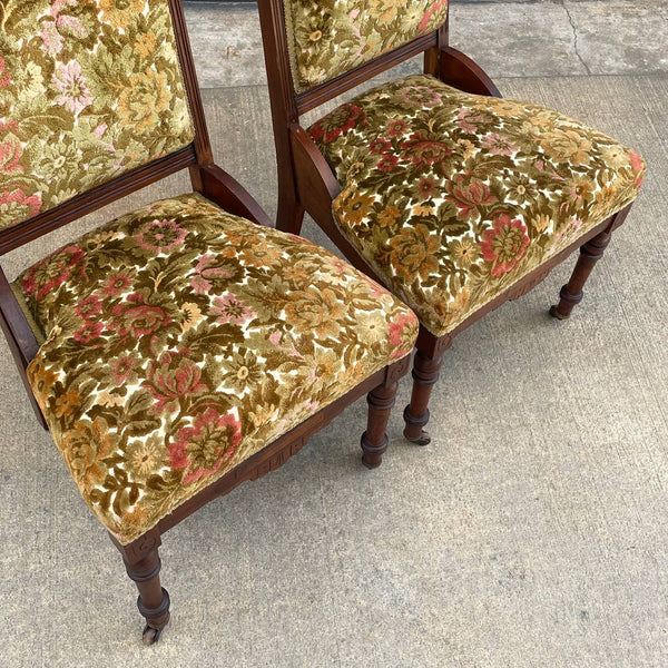 Pair of American Antique Eastlake Style Carved Side Chairs, c.1930’s