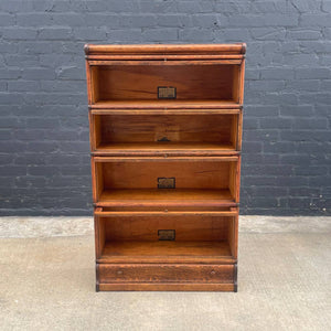 Vintage Stackable Barristers Oak & Glass Bookcase Shelf by Globe Wernicke, c.1930’s