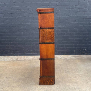 Vintage Stackable Barristers Oak & Glass Bookcase Shelf by Globe Wernicke, c.1930’s