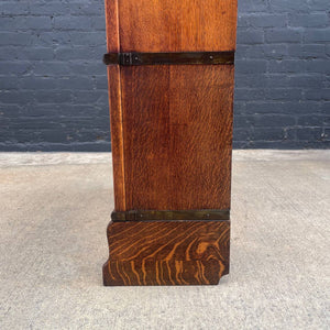 Vintage Stackable Barristers Oak & Glass Bookcase Shelf by Globe Wernicke, c.1930’s
