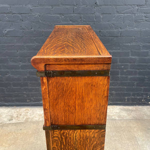 Vintage Stackable Barristers Oak & Glass Bookcase Shelf by Globe Wernicke, c.1930’s