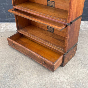 Vintage Stackable Barristers Oak & Glass Bookcase Shelf by Globe Wernicke, c.1930’s