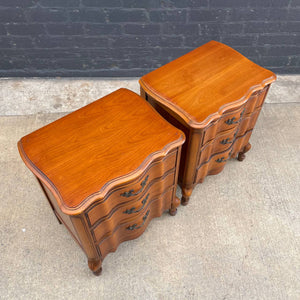 Pair of Antique French Provincial Carved Wood Night Stands, c.1960’s
