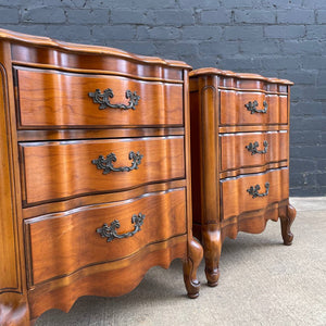 Pair of Antique French Provincial Carved Wood Night Stands, c.1960’s