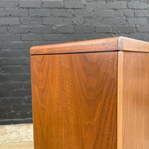 Pair of Mid-Century Modern Walnut Bookcase Cabinets with Adjustable Shelves, c.1960’s