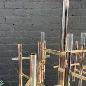 Italian Mid-Century Modern Chrome & Lucite Chandelier by Gaetano Sciolari, c.1960’s