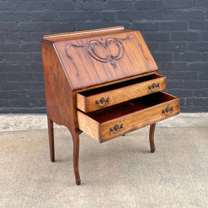 Antique French Provincial Mahogany Style Drop-Leaf Writing Desk, c.1960’s