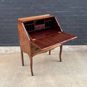Antique French Provincial Mahogany Style Drop-Leaf Writing Desk, c.1960’s
