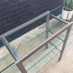 Mid-Century Modern 3-Tier Metal & Glass Bookshelf, c.1980’s