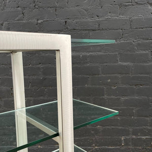 Mid-Century Modern 3-Tier Metal & Glass Bookshelf, c.1980’s