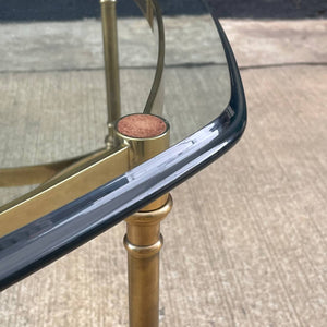 Mid-Century Modern Italian Brass & Glass Coffee Table with Hoof Feet, c.1960’s