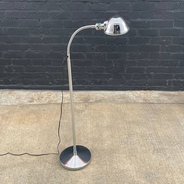 Mid-Century Modern Adjustable Goose Neck Chrome Floor Lamp, c.1970’s