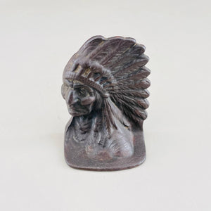 Pair of Vintage Iron Native American Indian Bookends , c.1980’s