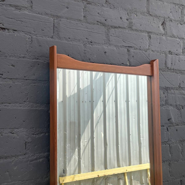 Mid-Century Modern Sculpted Walnut Wall-Hanging Mirror, c.1960’s