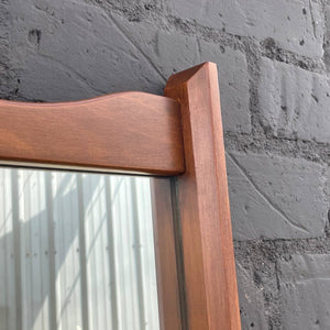 Mid-Century Modern Sculpted Walnut Wall-Hanging Mirror, c.1960’s