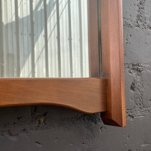 Mid-Century Modern Sculpted Walnut Wall-Hanging Mirror, c.1960’s