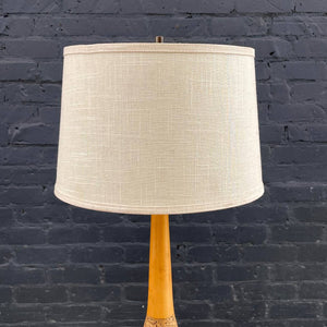 Mid-Century Modern Cork & Walnut Table Lamp, c.1960’s